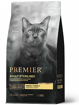 PREMIER Cat Сухой корм для стерил. кошек Свежая индейка (Turkey STERILISED)