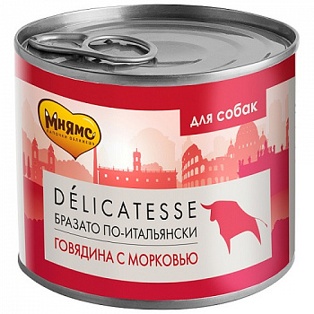 Мнямс Паштет для собак из говядины с морковью "Бразато по-итальянски" 200 г