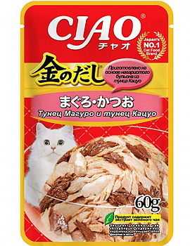 INABA Паучи для кошек в желе Микс тунцов 60 гр