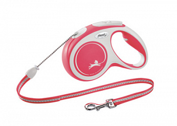 Flexi Рулетка-трос для собак до 12кг, 8м, красная (New Comfort S Cord 8m red)