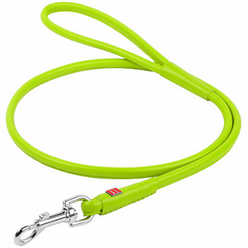 COLLAR Поводок для собак кожаный WAUDOG Glamour, круглый, Д 8 мм, Дл 122 см салатовый