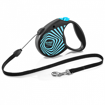 Triol Поводок-рулетка для собак Flexi Life Geometry Blue M 5м до 20кг, трос