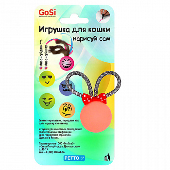 PETTO Игрушка для кошек "Нарисуй для кота" ушки с бантиком