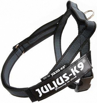 JULIUS-K9 Шлейка для собак Ремни Color & Gray IDC® Mini-Mini (40-49см / 4-7кг), черный