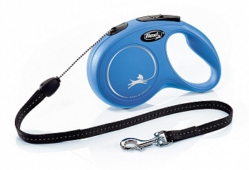Flexi Рулетка-трос для собак до 12кг, 8м, синяя (New Classic S Cord 8m blue)