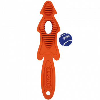 Joyser Игрушка для собак JOYSER Slimmy Маленькая шкура лисы из резины c мячом-пищалкой S/M оранжевая