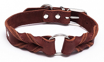 Gripalle ошейник для собак кожаный плетеный, Вивьен 25-(40-45)S, коричневый