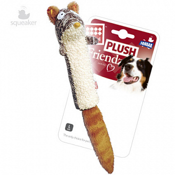 GiGwi Игрушка для собак Белка с пищалкой 29см, серия PLUSH FRIENDZ