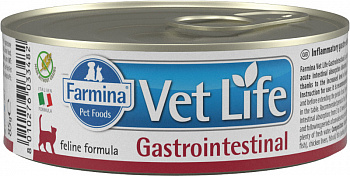 Farmina Консервы Vet Life для кошек при нарушении пищеварения (Gastrointestinal) паштет 85гр