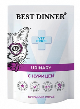 Best Dinner Паучи VET PROFI для кошек Профилактика заболеваний МКБ (Urinary) Курица, в соусе 85 гр