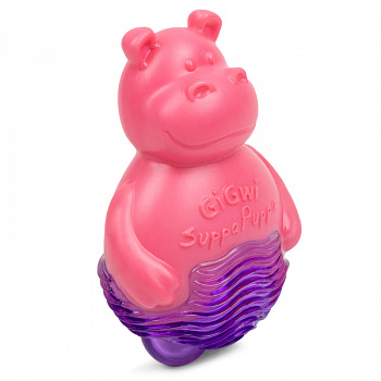 GiGwi Игрушка для маленьких собак Бегемотик с пищалкой 9см, серия SUPPA PUPPA
