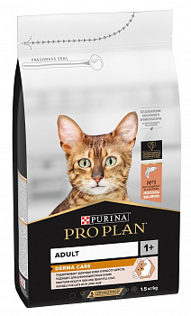 Pro Plan Для кошек здоровая кожа и шерсть с Лососем (DERMA CARE)