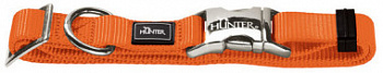 Hunter ошейник для собак ALU-Strong S (30-45 см) нейлон с металлической застежкой оранжевый