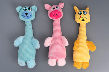 WOGY Игрушка для собак Зверята 42х12см, конечности шуршат