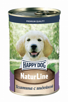 Happy dog Natur Line Консервы для щенков Телятина с индейкой (НФКЗ) - 410 гр