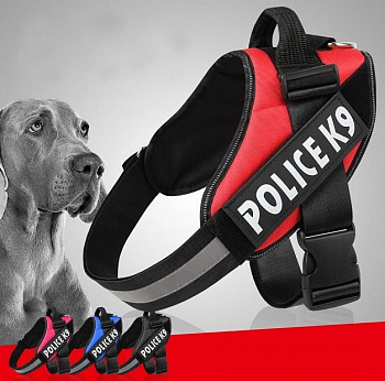PetCh Шлейка для собак POLICE-K9  (70-93см / XL), красная