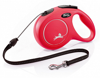 Flexi Рулетка-трос для собак до 20кг, 8м, красная (New Classic M Cord 8m red)