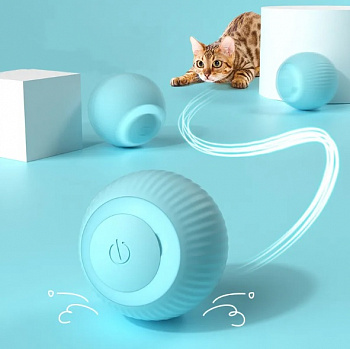 PetCh Игрушки для кошек Мяч игрушка со встроенным аккумулятором, голубой