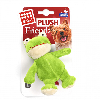 GiGwi Игрушка для собак Лягушка с пищалкой 9см, серия PLUSH FRIENDZ