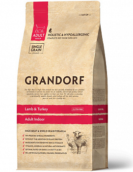 GRANDORF Сухой корм для кошек Ягненок с индейкой (Lamb & Turkey Adult Indoor)