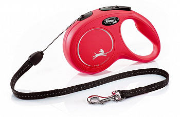 Flexi Рулетка-трос для собак до 12кг, 8м, красная (New Classic S Cord 8m red)