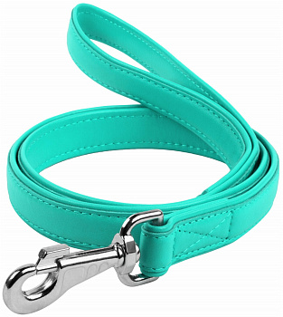 COLLAR Поводок для собак кожаный WAUDOG Glamour, круглый, Д 13 мм, Дл 122 см ментоловый