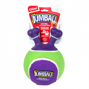 GiGwi Игрушка для собак Мяч теннисный c ручками зеленый 18см, серия JUMBALL