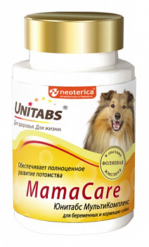 UNITABS Витаминно-минеральный комплекс MamaCare c B9 для беременных собак, 100 таб