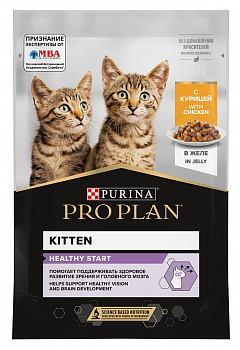 Pro Plan Паучи Кусочки в желе для котят с курицей (Junior) 85 гр