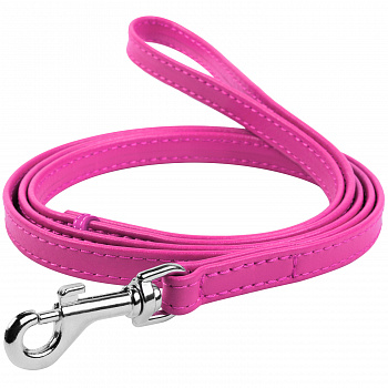 COLLAR Поводок для собак кожаный WAUDOG Glamour, Ш 12 мм, Дл 122 см розовый