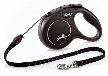 Flexi Рулетка-трос для собак до 20кг, 5м, черная (New Classic M Cord 5m black)