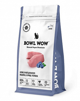 BOWL WOW Для котят: Индейка, Курица, Черника