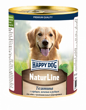 Happy dog Natur Line Консервы для собак Телятина с сердцем, печенью и рубцом (НФКЗ) 970 гр