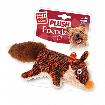GiGwi Игрушка для собак Лиса с пищалкой 9см, серия PLUSH FRIENDZ
