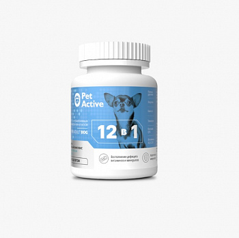 PetActive Витаминно-минеральный комплекс 12в1 для миниатюрных пород собак 100таб.