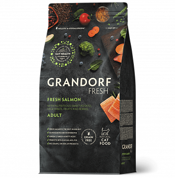 GRANDORF Fresh Сухой беззерновой корм для кошек Лосось (ADULT Salmon&Sweet Potato)