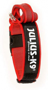 JULIUS-K9 Ошейник для собак Color&Gray (38-53см/4см), с закрытой ручкой, красно-серый