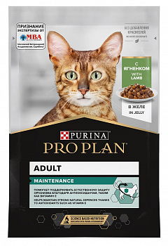 Pro Plan Паучи Кусочки в желе для кошек с ягненком (Adult) 85 гр