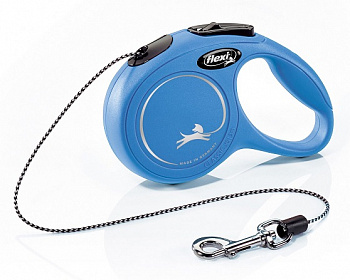 Flexi Рулетка-трос для собак до 8кг, 3м, синяя (New Classic XS Cord 3m blue)