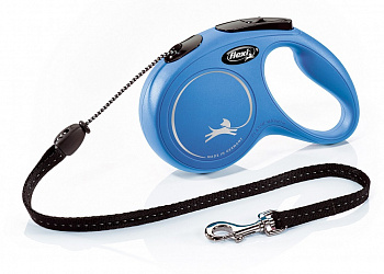 Flexi Рулетка-трос для собак до 20кг, 5м, синяя (New Classic M Cord 5m blue)