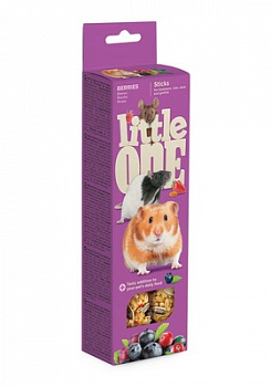 Little One Палочки для хомяков, крыс, мышей и песчанок с ягодами, 2х60 гр
