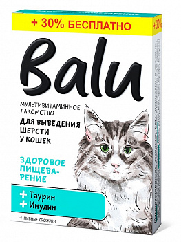 Balu Лакомство мультивит. для кошек "здоровое пищеварение" таурин и инулин 130таб (30% БЕСПЛАТНО)