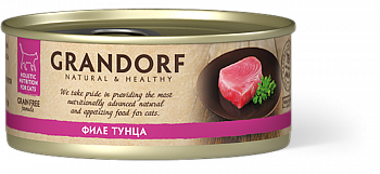 GRANDORF Консервы для кошек Филе тунца 70 гр