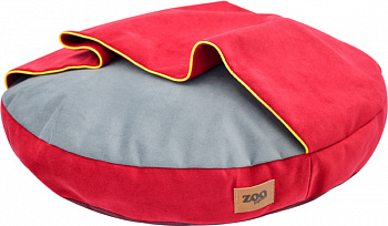 Zooexpress лежанка круглая "Ампир" мебельная ткань №1 D30*10 см (бордо/серый)