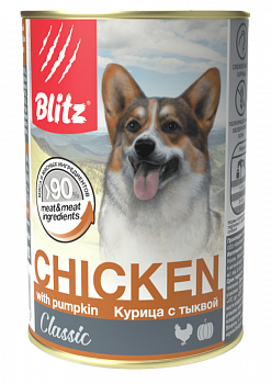 Blitz Консервы для собак Classic «Курица с тыквой» 400 гр 