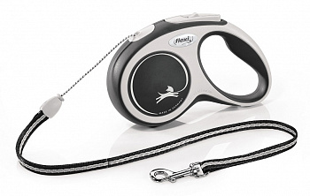 Flexi Рулетка-трос для собак до 8кг, 3м, черная (New Comfort XS Cord 3m black)