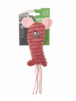 M-Pets плюшевая игрушка для кошек с кошачьей мятой, 15 x7.5 x1.5 см, розовая свинка