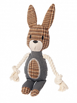 Pet it Игрушка для собак Oxford Зайчик с канатом и пищалкой, 9x46.5 см