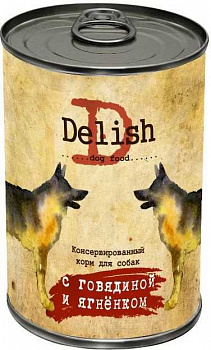 Delish Консервы для собак говядина и ягнёнок 970 гр