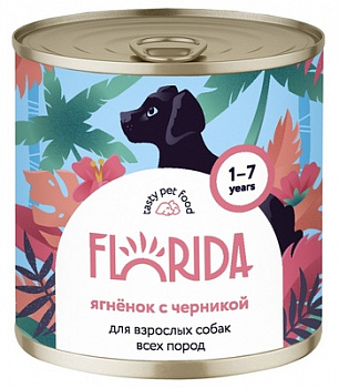 FLORIDA Консервы для собак "Ягненок с Черникой"